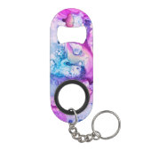 Porte-clé Décapsuleur Pourpre violet de rose moderne abstrait (Dos)