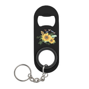 Porte-clé Décapsuleur printemps de tournesol