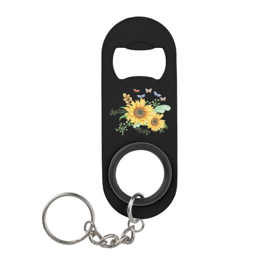 Porte-clé Décapsuleur printemps de tournesol (Devant)