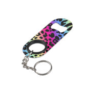 Porte-clé Décapsuleur Rainbow Leopard Motif (angle arrière)