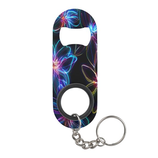 Porte-clé Décapsuleur Rayon de fleur de néon électrique (Dos)