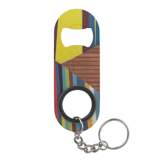 Porte-clé Décapsuleur rayures cassées et bois (Dos)