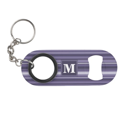 Porte-clé Décapsuleur Rayures monogramme violet bruyère (Devant (Horizontal))