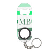 Porte-clé Décapsuleur rayures vertes monogramme épais ajouter nom titre (Dos)