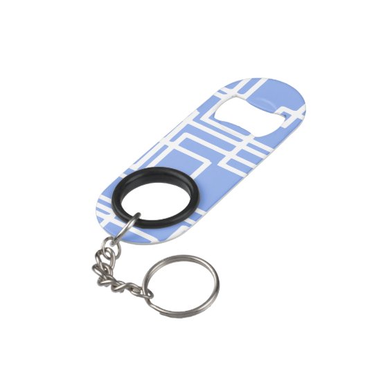 Porte-clé Décapsuleur Rectangles Rétro Modernes Sur Fond Bleu Ciel D'Été (angle arrière)