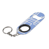 Porte-clé Décapsuleur Rectangles Rétro Modernes Sur Fond Bleu Ciel D'Été (Devant Angle)