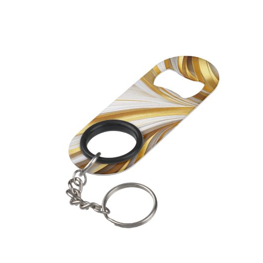 Porte-clé Décapsuleur Retro d'or blanc (angle arrière)