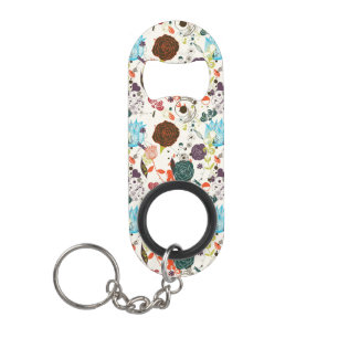 Porte-clé Décapsuleur Rétro motif floral 2