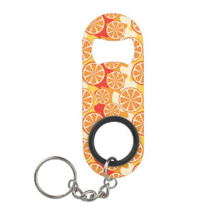 Porte-clé Décapsuleur Rétro motif orange d'agrume