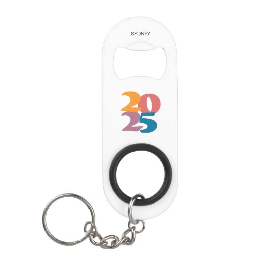 Porte-clé Décapsuleur Retro Vibes Graduation Class de 2025 (Devant)