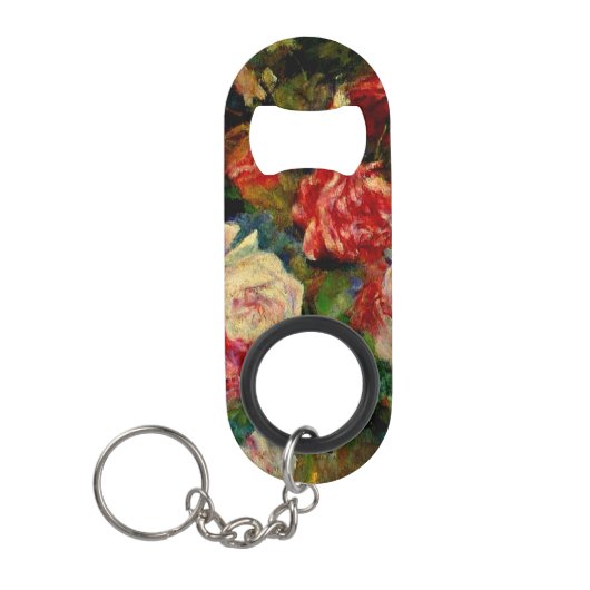 Porte-clé Décapsuleur Rose, célèbre peinture Renoir, (Devant)