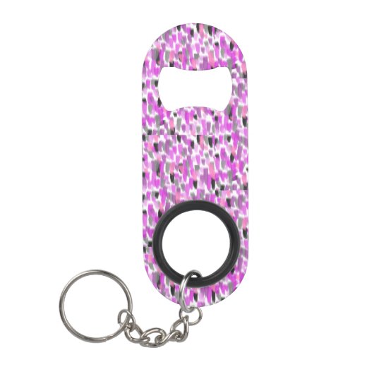 Porte-clé Décapsuleur rose et gris Personnalisé Customisé (Devant)