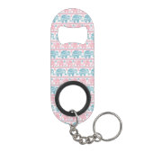 Porte-clé Décapsuleur Rose et motif ethnique turquoise d'éléphant (Dos)