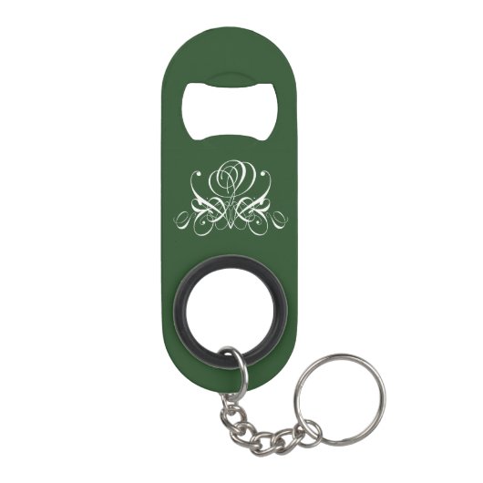Porte-clé Décapsuleur Rose fleuri blanc et vert (Dos)
