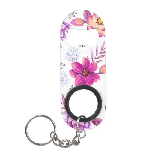 Porte-clé Décapsuleur Rose violette (Devant)