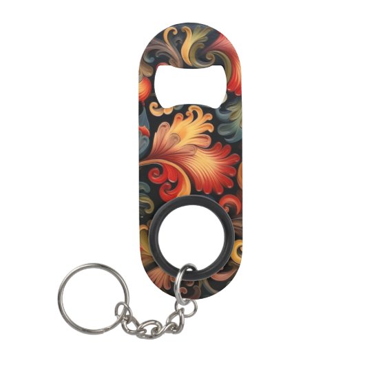 Porte-clé Décapsuleur Rosepaint Rosemaling Moderne 5 (Devant)