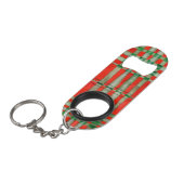 Porte-clé Décapsuleur ROUGE SCOTT TARTAN Mini ouverture de bouteille + P (Devant Angle)