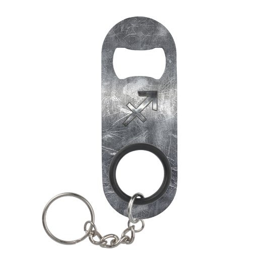 Porte-clé Décapsuleur Sagittarius Zodiac Connexion Silver Steel look (Devant)