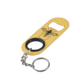 Porte-clé Décapsuleur Sauvez les abeilles (angle arrière)