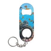 Porte-clé Décapsuleur Scène sous-marine de poissons tropicaux (Devant)
