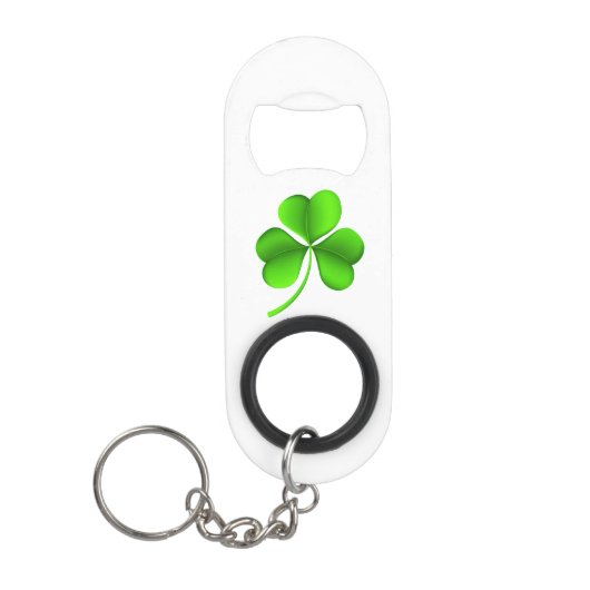 Porte-clé Décapsuleur Shamrock sur bocal blanc (Devant)