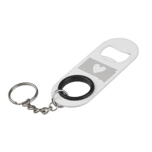 Porte-clé Décapsuleur Silhouette d'état du Dakota du Sud de coeur