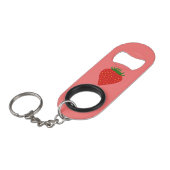 Porte-clé Décapsuleur Simply Strawberry ouvre-bouteille personnalisé (Devant Angle)