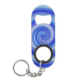 Porte-clé Décapsuleur spirale bleue et bleu clair (Devant)