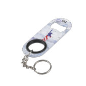 Porte-clé Décapsuleur *~* Statue Liberty. Vétéran militaire rouge bleu (angle arrière)