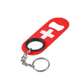 Porte-clé Décapsuleur Suisse Drapeau charmant patriotique (angle arrière)