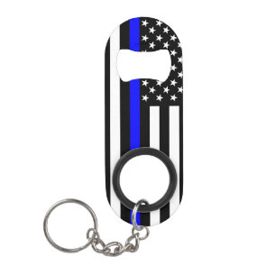 Porte-clé Décapsuleur Symbole de la ligne bleue mince américaine