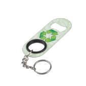 Porte-clé Décapsuleur Symbole de recyclage (angle arrière)