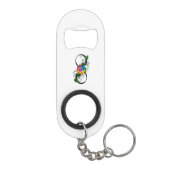 Porte-clé Décapsuleur Symbole d'infini avec Rose arc-en-ciel (Dos)
