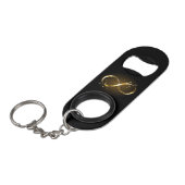 Porte-clé Décapsuleur Symbole d'infini doré (Devant Angle)