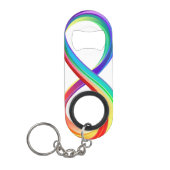 Porte-clé Décapsuleur Symbole d'infinité arc-en-ciel stratifié (Devant)