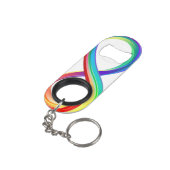 Porte-clé Décapsuleur Symbole d'infinité arc-en-ciel stratifié (angle arrière)