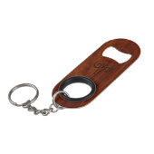 Porte-clé Décapsuleur Symbole Zodiaque d'Aries moderne sur l'acajou comm (Devant Angle)