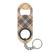 Porte-clé Décapsuleur Tartan beige et marron (Dos)