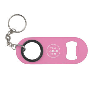 Porte-clé Décapsuleur Texte du logo simple Code QR rose