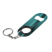 Porte-clé Décapsuleur Texture de feuille bleue Personnaliser le monogram (Devant Angle)