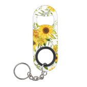 Porte-clé Décapsuleur Tournesol à l'aquarelle 8 (Devant)