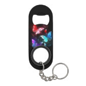 Porte-clé Décapsuleur Trois papillons brillants sur l'arrière - plan de  (Dos)