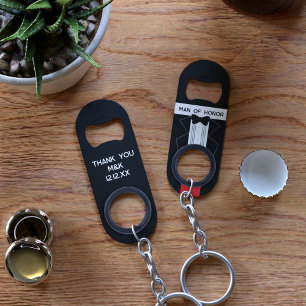 Porte-clé Décapsuleur Tuxedo Mariage Porte-clés Ouvre-bouteille Témoin d