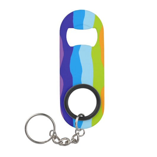 Porte-clé Décapsuleur Vagues colorées (Devant)