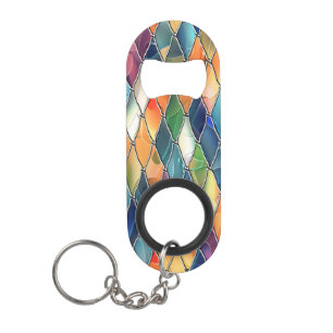 Porte-clé Décapsuleur Verre coloré en gras