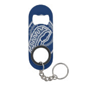 Porte-clé Décapsuleur Vierge Marie, dentelle blanche, bleu marine (Dos)