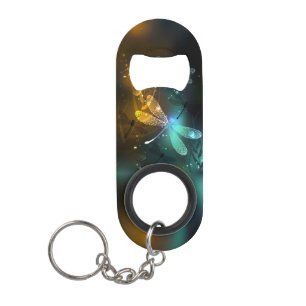 Porte-clé Décapsuleur Vol de libellule verte lumineuse