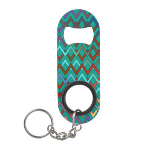 Porte-clé Décapsuleur ZIGZAG diamants - couleur + votre backgr. & idées
