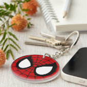 Porte-clé en acrylique rond double face Red Web He (Devant droit)