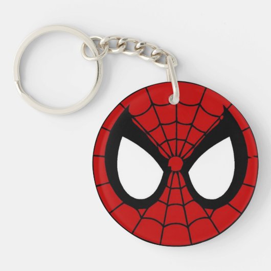 Porte-clé en acrylique rond double face Red Web He (Devant)